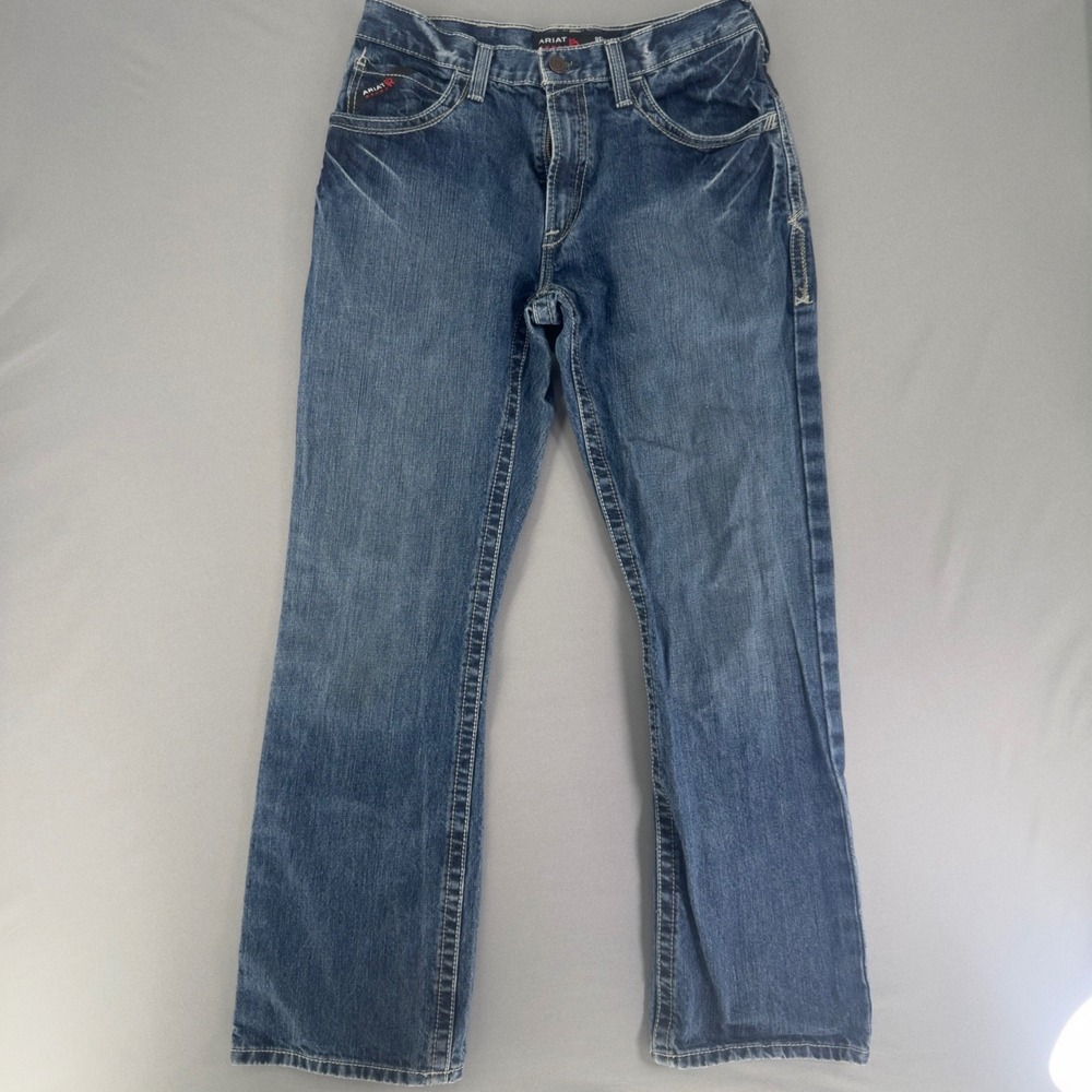 Ariat M4 FR Relaxed Boot Cut Jeans Mens 32x32 Medium Wash Work Pant 10016173